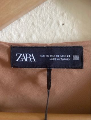 Vestido Zara satin beige - nuevo