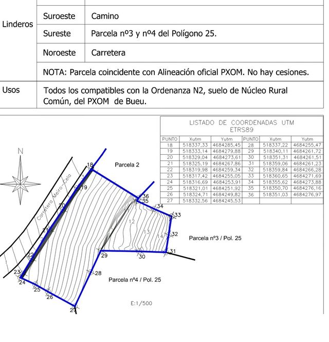 Solar edificable 800m2