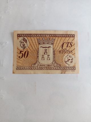 Billete local Albacete 50 céntimos 1937