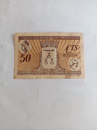 Billete local Albacete 50 céntimos 1937