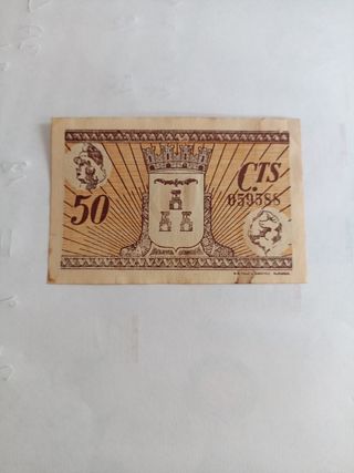 Billete local Albacete 50 céntimos 1937