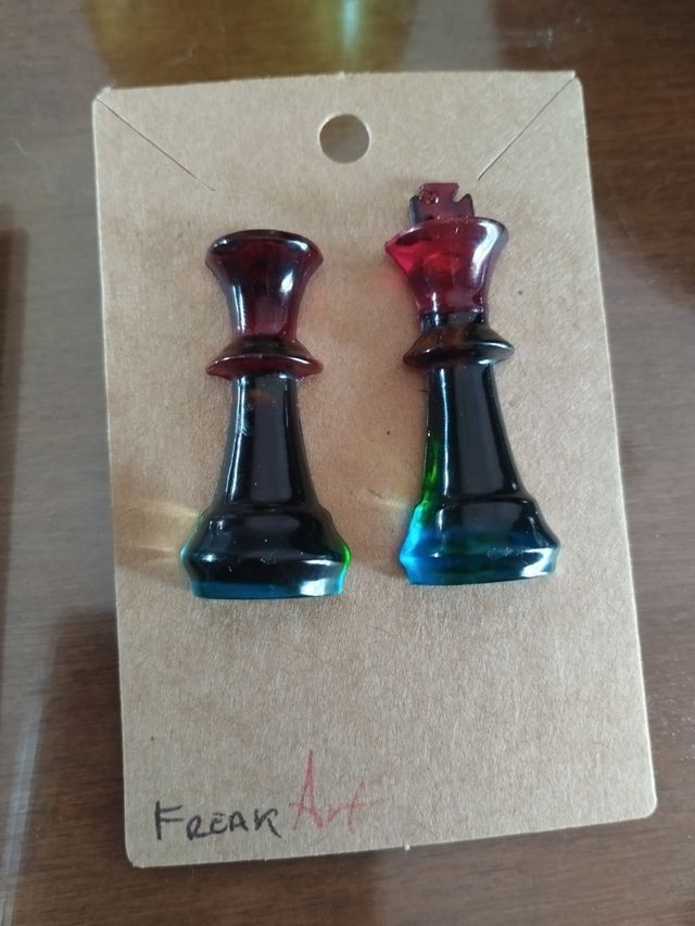 Pendientes ajedrez Rey Reina