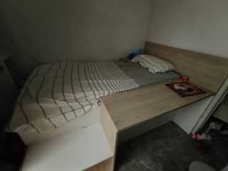 Cama nido con escritorio - Estructura de madera