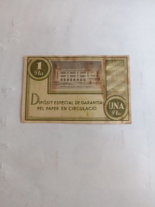 Billete 1 Peseta Fonts de Sacalm 1937