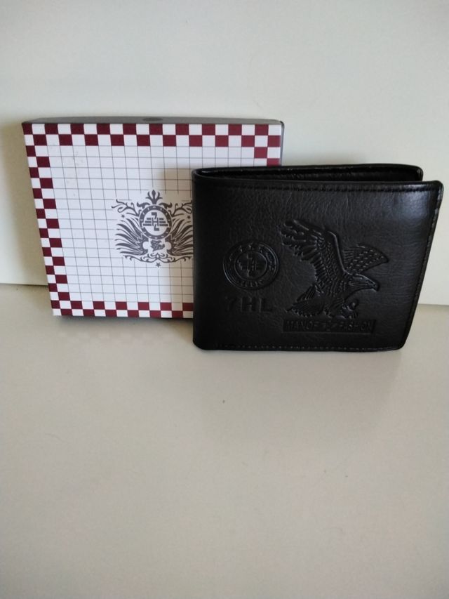 Cartera negra piel - águila