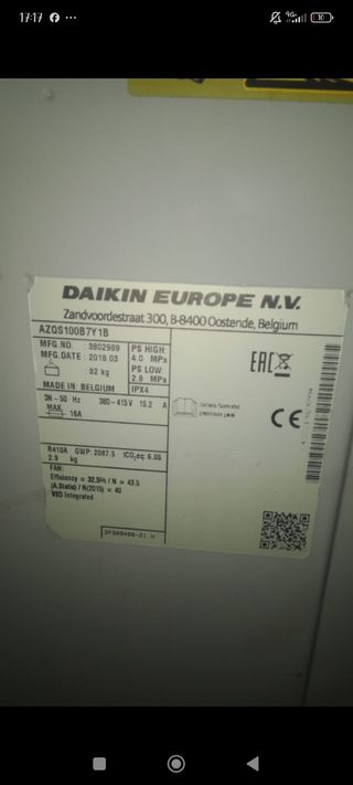 Aire acondicionado techo tipo cassete