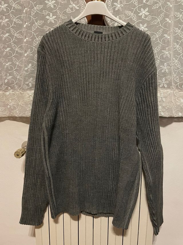 Maglione Grigio a Costine elastico tg.L