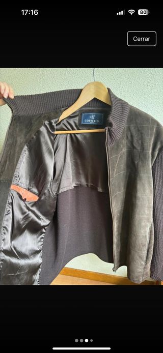 Cazadora marrón de punto