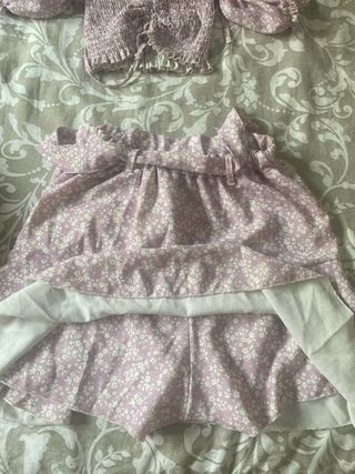 Conjunto falda-top morado