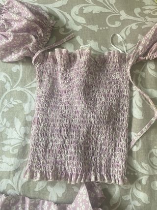 Conjunto falda-top morado