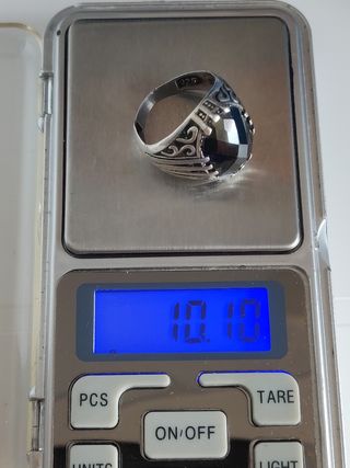 Anillo plata 925 ónix hombre