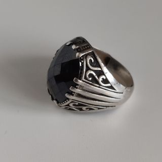 Anillo plata 925 ónix hombre