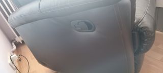 Sillón reclinable piel auténtica negro