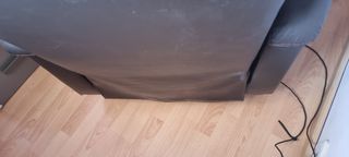 Sillón reclinable piel auténtica negro