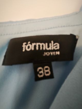 Vestido largo plisado azul-rosa de Formula joven 