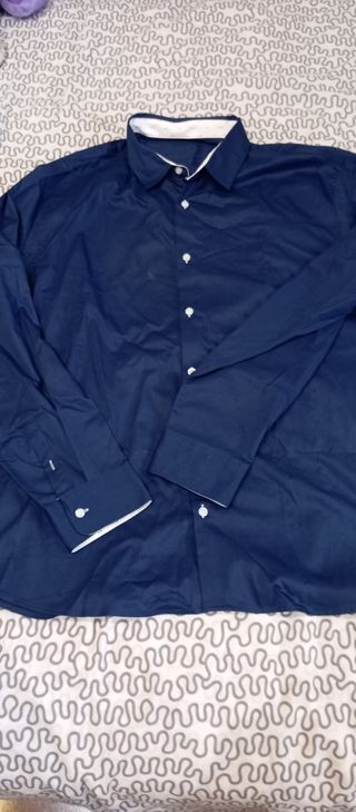 Camisa azul manga larga