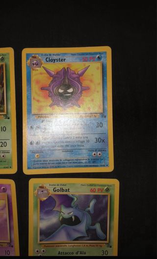 Carte Pokemon Base Set - Arbok, Cloyster, Gastly,