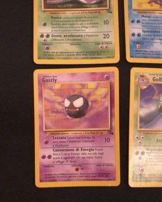 Carte Pokemon Base Set - Arbok, Cloyster, Gastly,
