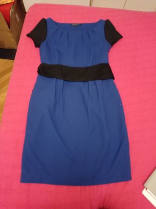 Vestido azul marino c/manga corta