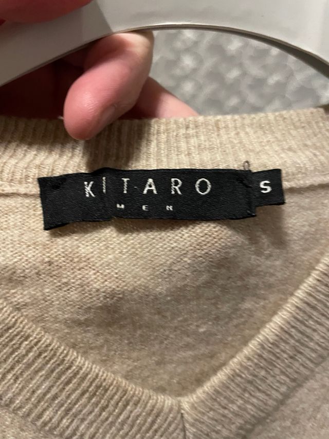 Maglione KITARO beige scollo a V tg. S 