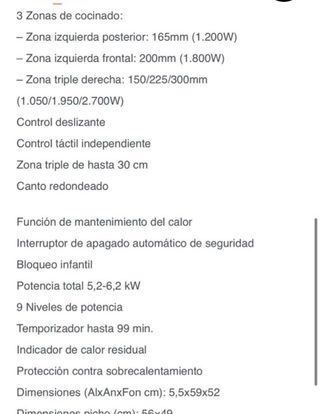 ¡Vitrocerámica 3 zonas Johnson -30%!