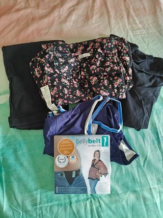 Vestido premamá flores - negro, rosa