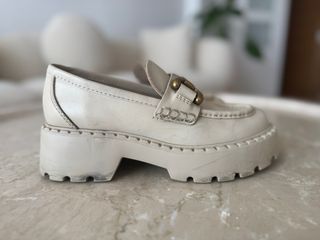Zapatos náuticos beige plataforma
