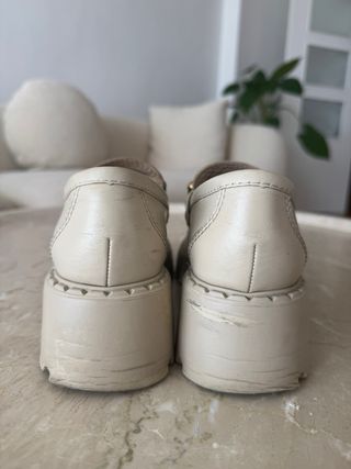 Zapatos náuticos beige plataforma