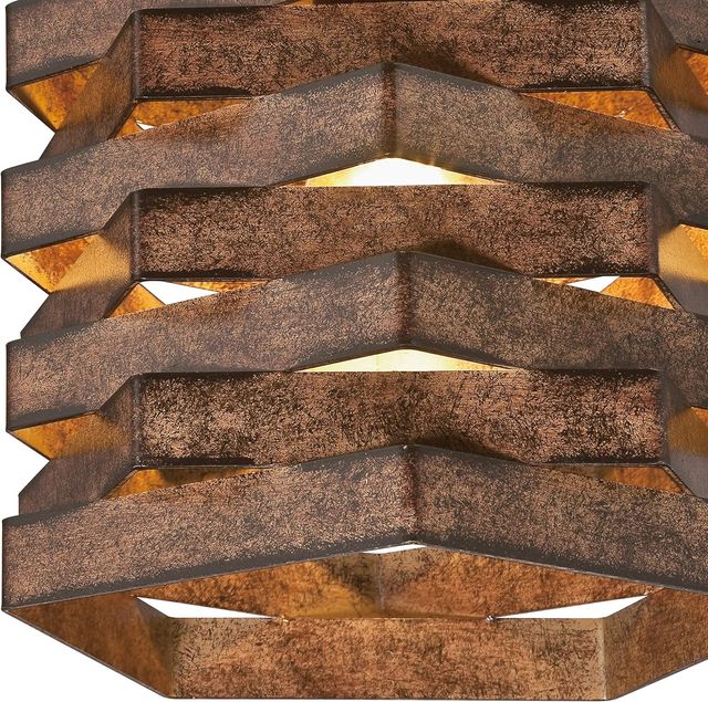 Lámpara colgante metal rustico granero marrón/oro