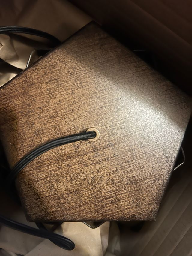 Lámpara colgante metal rustico granero marrón/oro