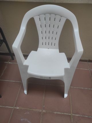 Silla terraza plástico blanca