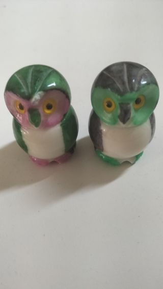 2 Gufi decorativi in pietra