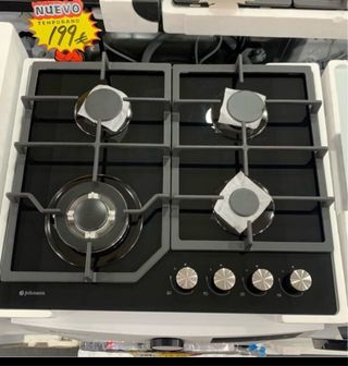 ¡OFERTA! Encimera gas 4 fuegos cristal