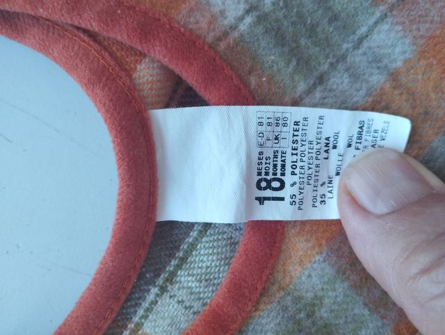 Vestido niña cuadros 18 meses