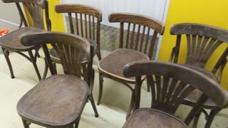 7 Sillas Vintage Madera
