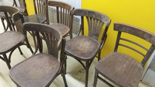 7 Sillas Vintage Madera
