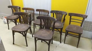 7 Sillas Vintage Madera
