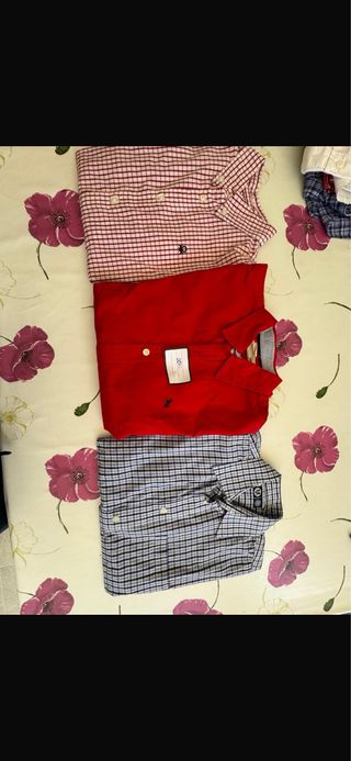 3 Camisas Niño - Rojo, Azul, Burdeos