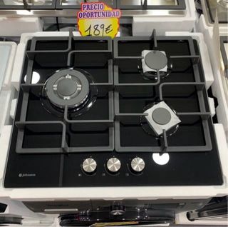 ¡OFERTA! Encimera gas cristal 3 fuegos