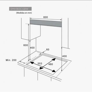 ¡OFERTA! Encimera gas cristal 3 fuegos