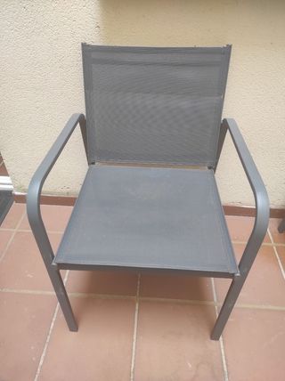Sillas terraza gris - metal y tela