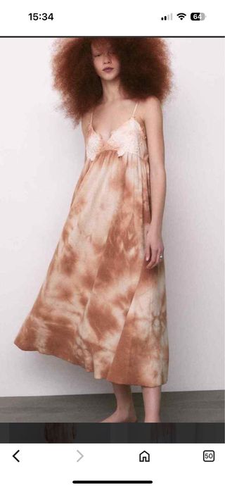 Vestido largo Zara beige verano