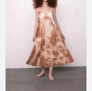 Vestido largo Zara beige verano