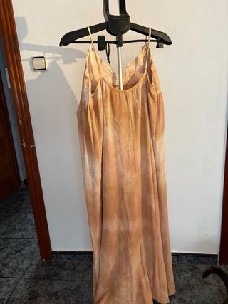 Vestido largo Zara beige verano