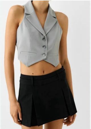 Chaleco,gilet Bershka gris talla L