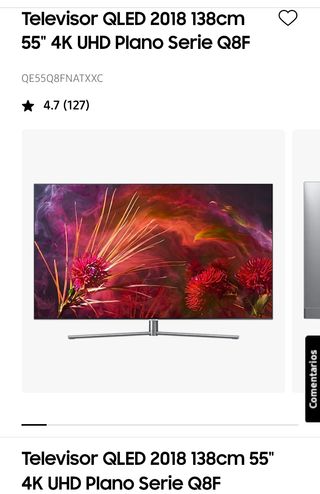 TV Samsung QLED 55" 4K UHD (PARA REPARAR)