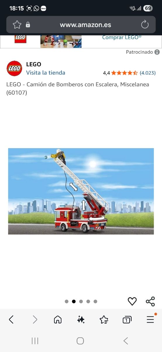 Camion dei pompieri Lego 60107