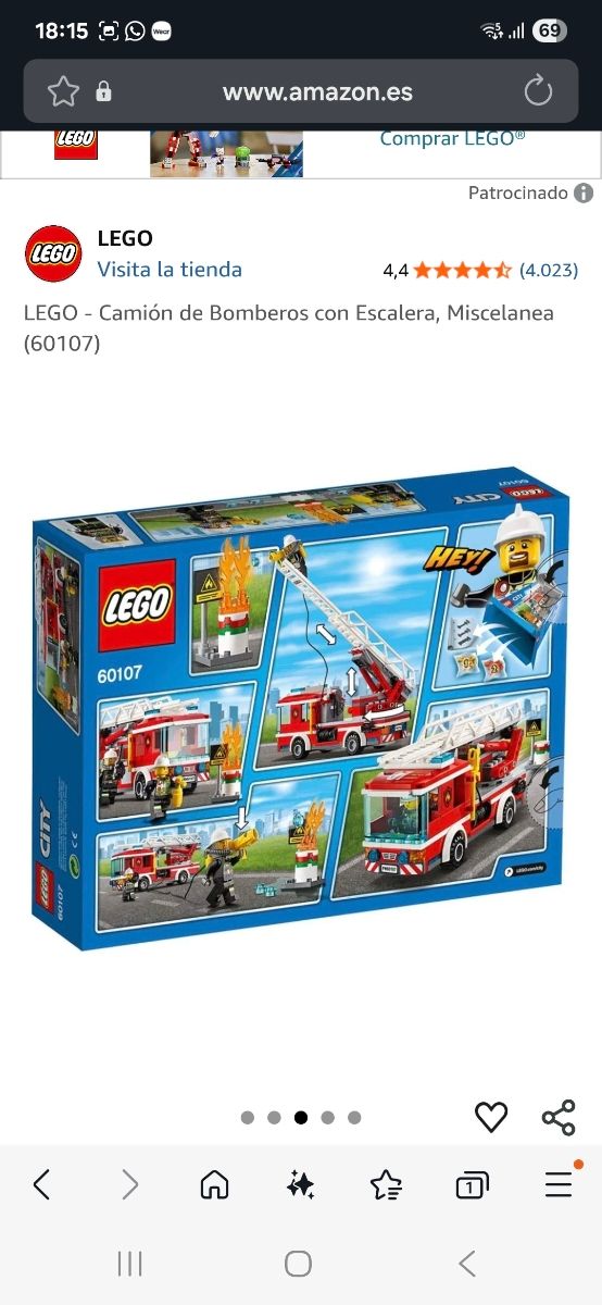 Camion dei pompieri Lego 60107
