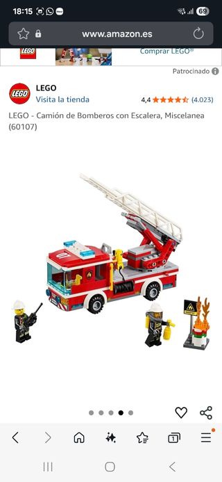 Lego Camión Bomberos 60107