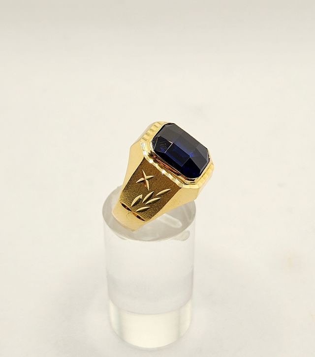 Anillo oro 18k azul 5.08gr T-23